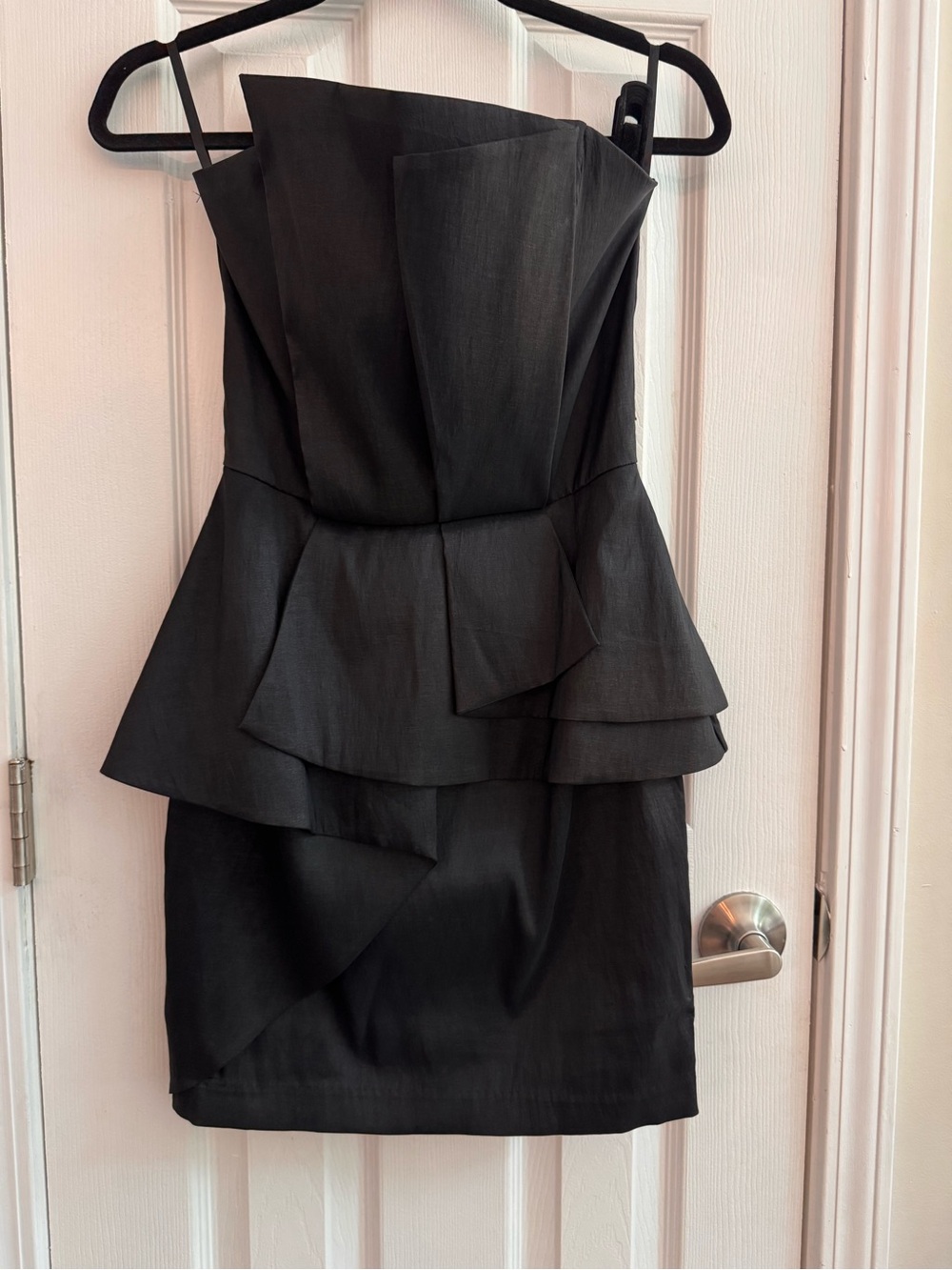 CACHE Vintage Strapless Black Mini Dress Size 4